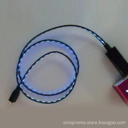 Visible Flashing Cable for Smart Phones, Charge and Synchronize Data Transmission